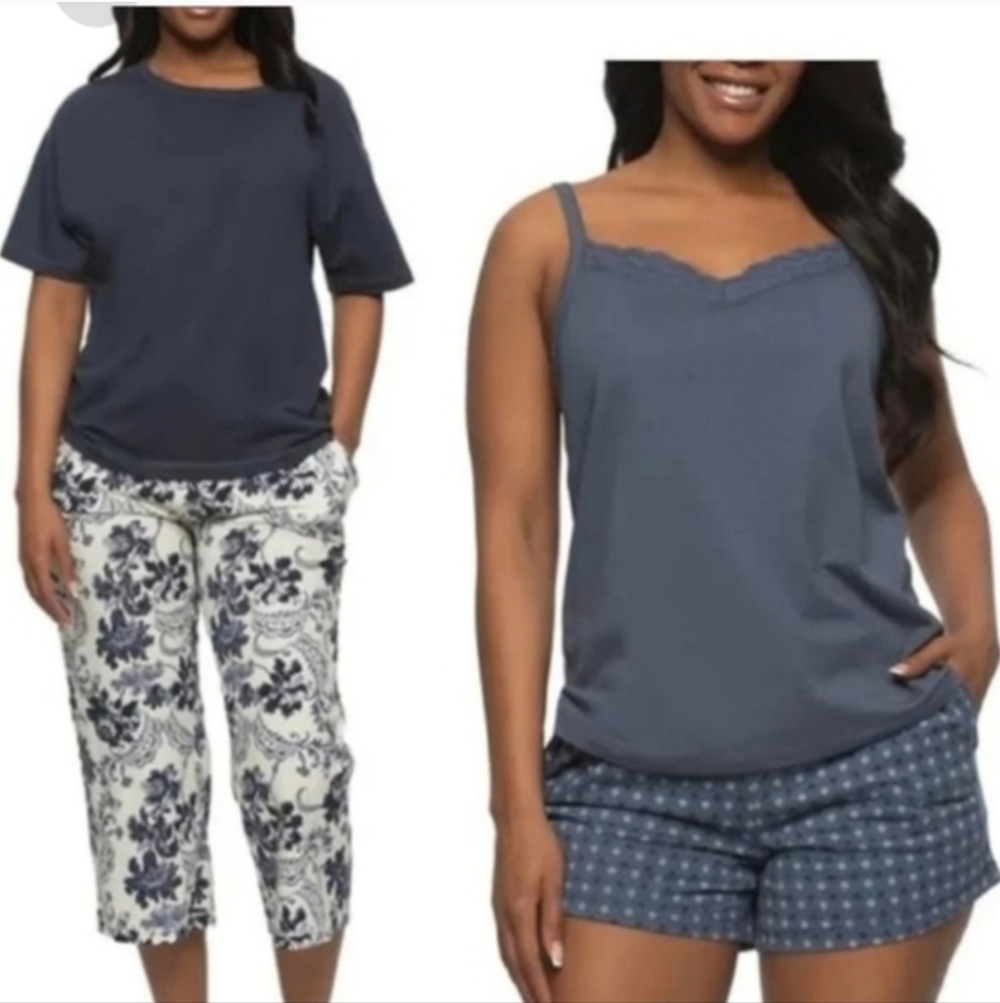 New Felina Women's 4-piece PJ SetBlue 100% cotton pajamas